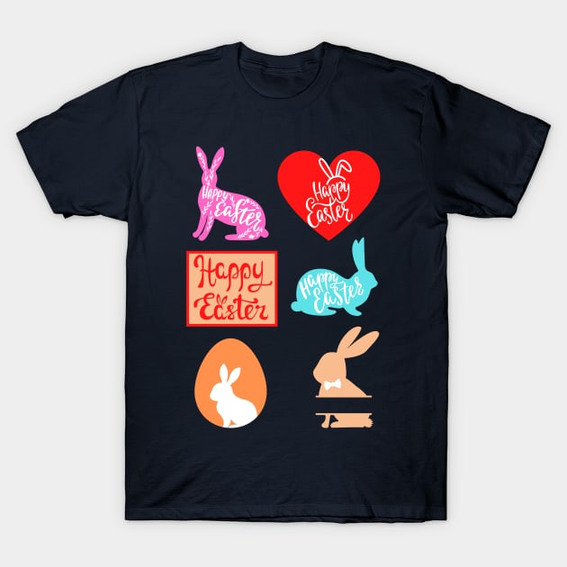 Colorful Easter stickers package T-Shirt by O.M design